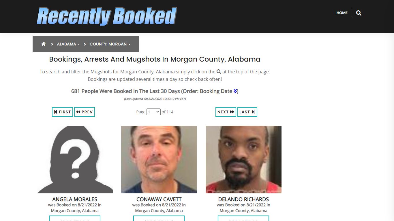 Recent bookings, Arrests, Mugshots in Morgan County, Alabama